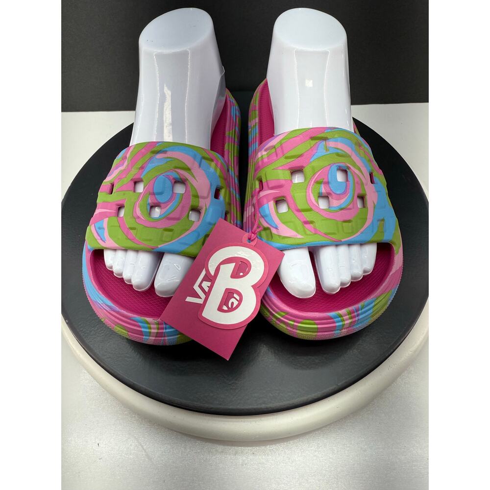 Vans x Barbie Slide On Vr3cush Womens Size 6 Trippy Pink Swirl Slip On Sandals - Picture 3 of 11